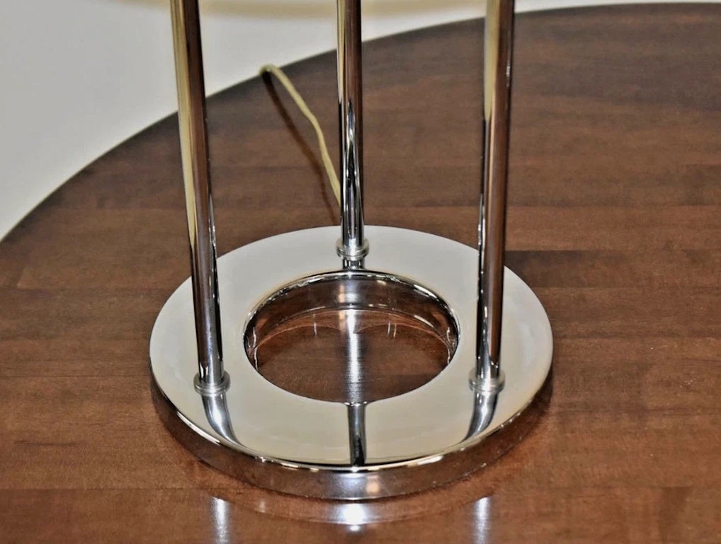 Authentic Robert Sonneman For George Kovacs 1987 Chrome Saturn Saucer Table Lamp