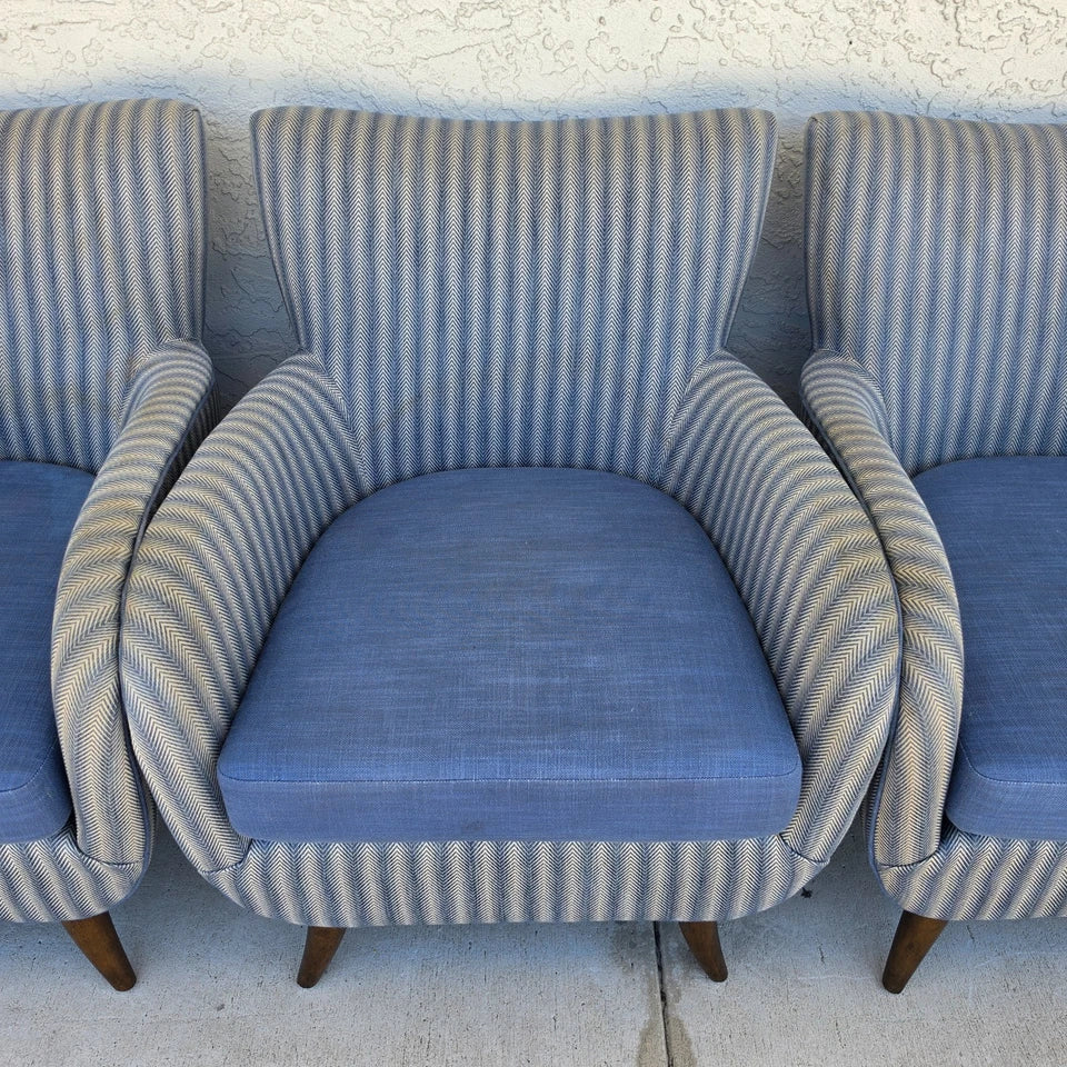 1950s MCM Edward Wormley Gio Ponti Style Armchairs Set of 4