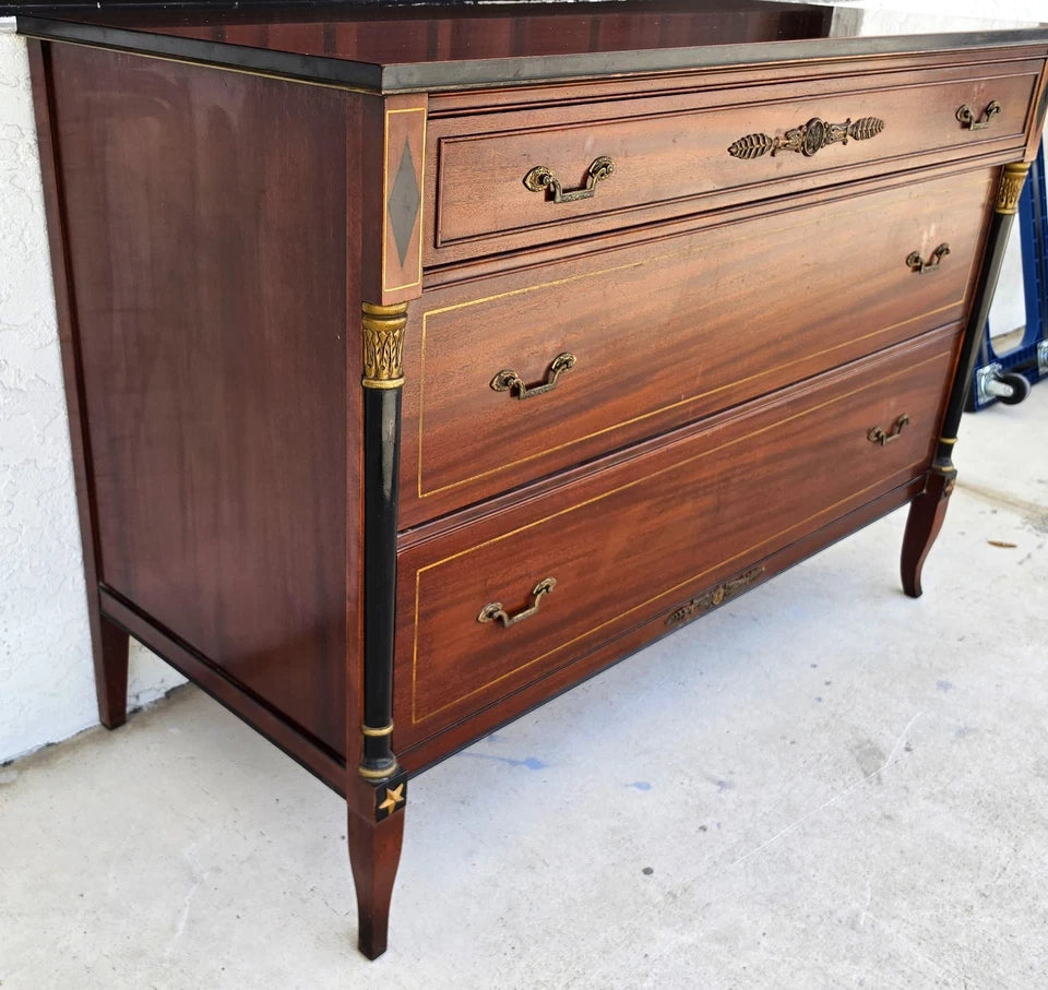Rway French Empire Commode Dresser Buffet with Glass Top