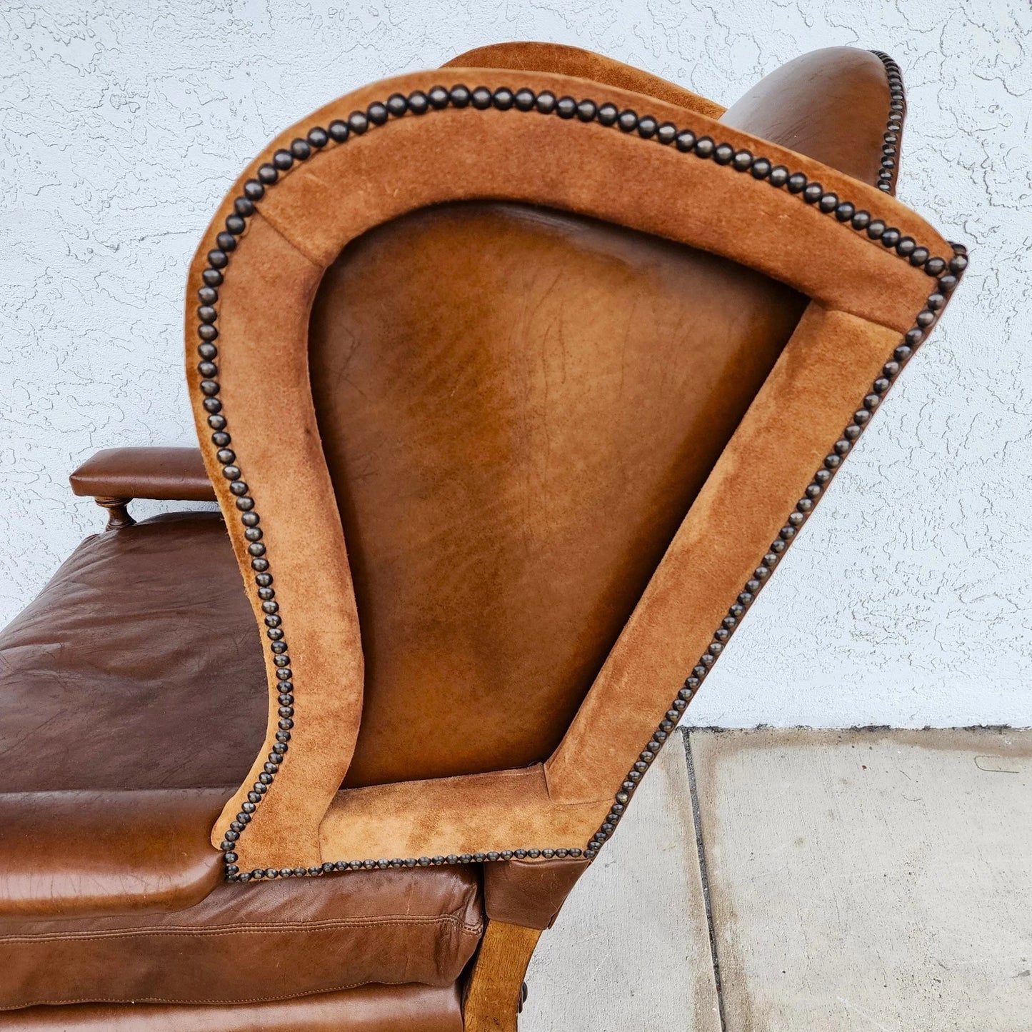 Century Furniture Leather Wingback Club Chair