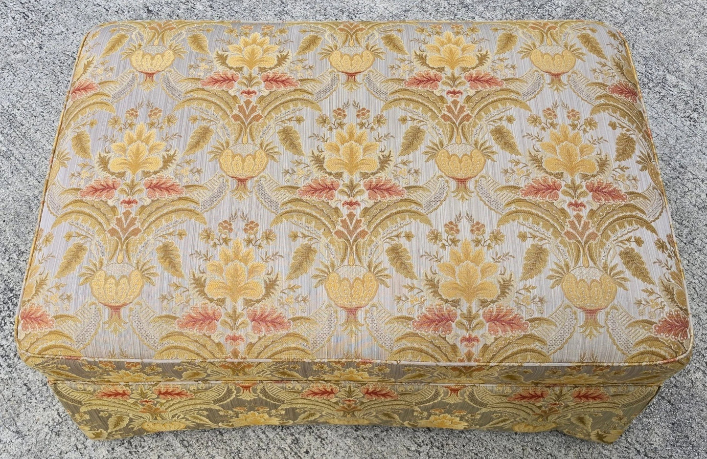 Sherrill Damask Jacquard Tapestry Cotton Rolling Ottoman