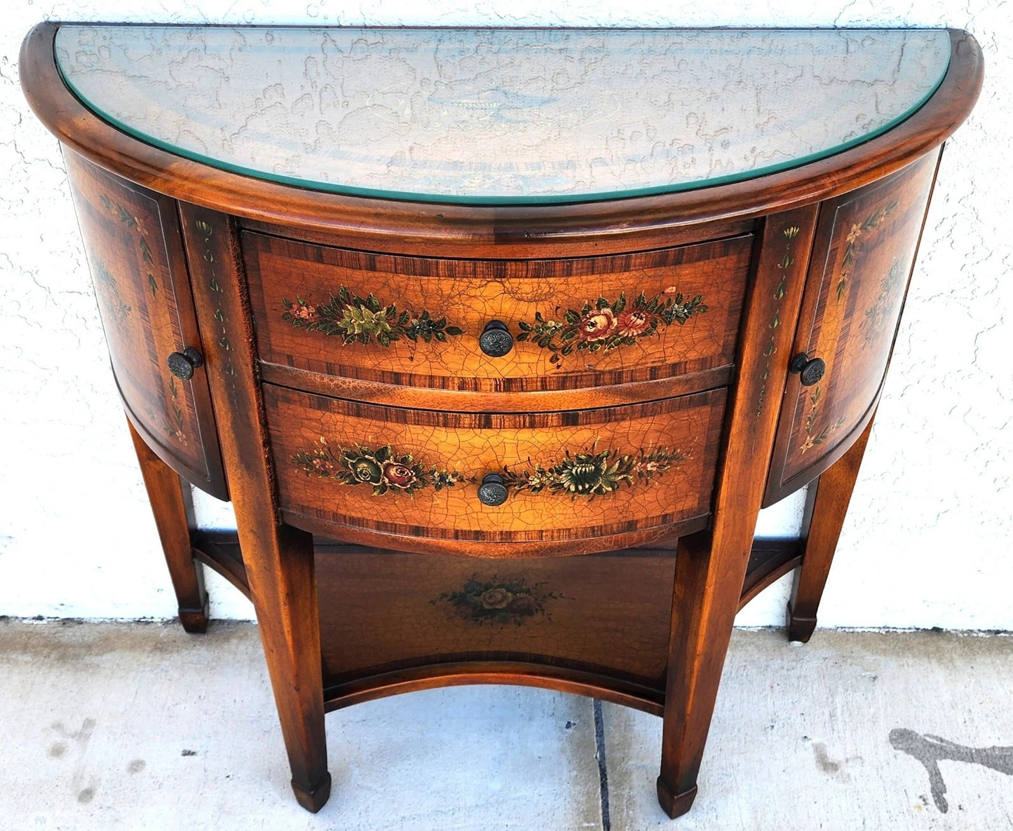 Theodore Alexander Demilune Console Table Sideboard Cabinet