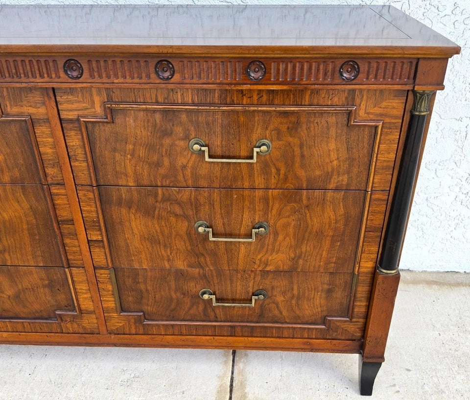 Vintage Baker French Empire Directoire Walnut Lowboy Dresser 1960s