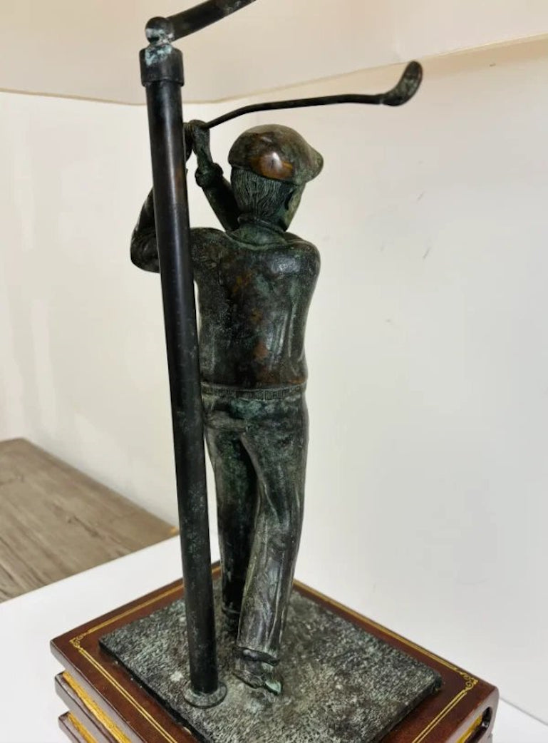 Maitland Smith Bronze Golfer Table Lamp