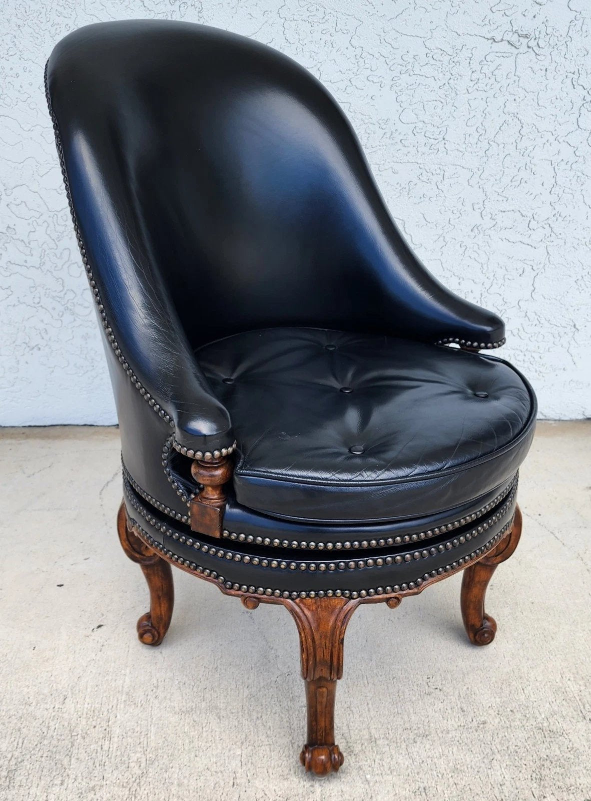Maitland Smith Leather Chair Swivel Game Desk