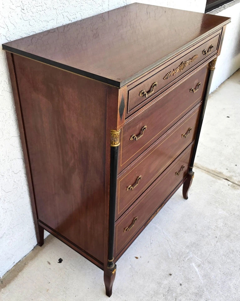 Rway Mid Century French Empire Highboy Dresser