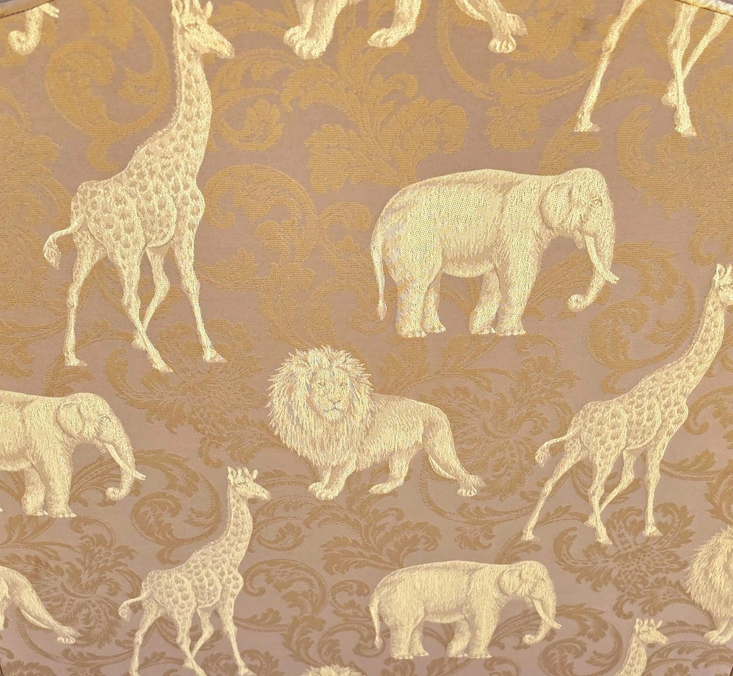 Safari Animals French Louis XV Bergère Armchair Lions Elephants Giraffes