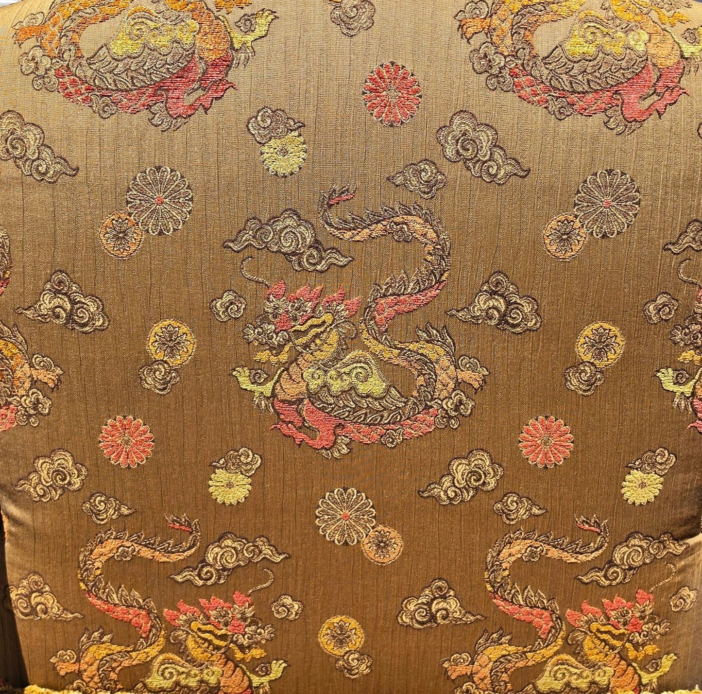Classics French Louis XV Bergère Armchairs Chinoiserie Fabric Down Cushions