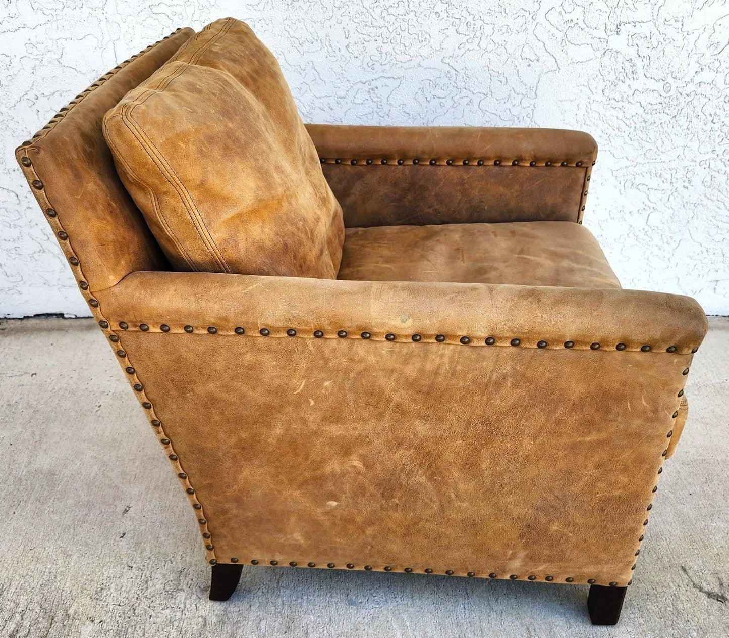 Lillian August Saddle Leather Club Chair MCM Ralph Lauren Style