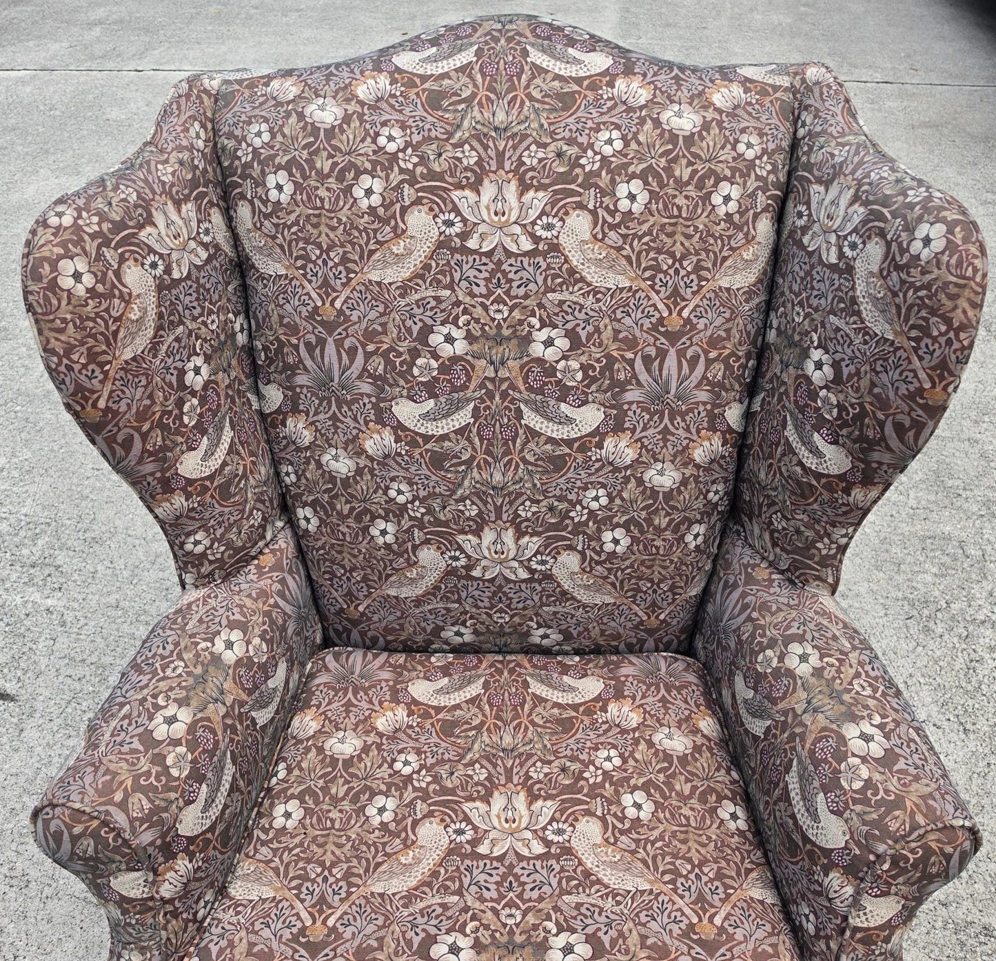 Vintage Hickory Chair Co Wingback William Morris Strawberry Thief Fabric