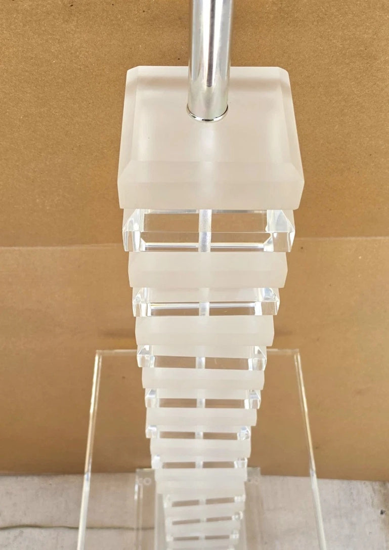 Vintage Stacked Skyscraper Karl Springer Style Floor Table Lamp 1970s