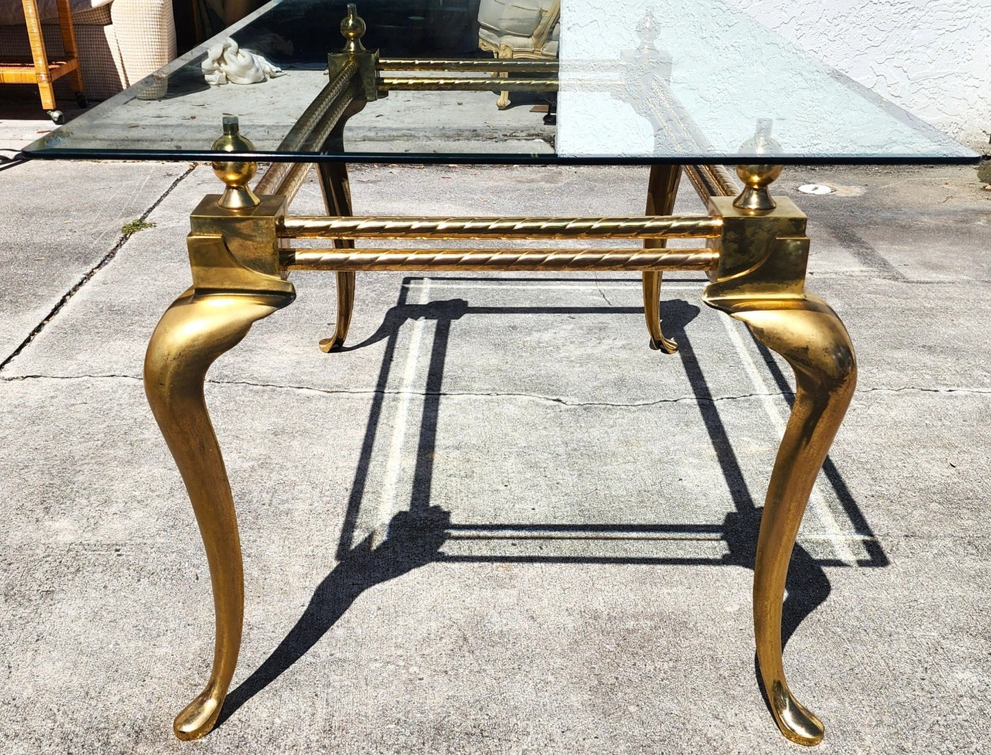 La Barge Brass Dining Table Desk 1970s