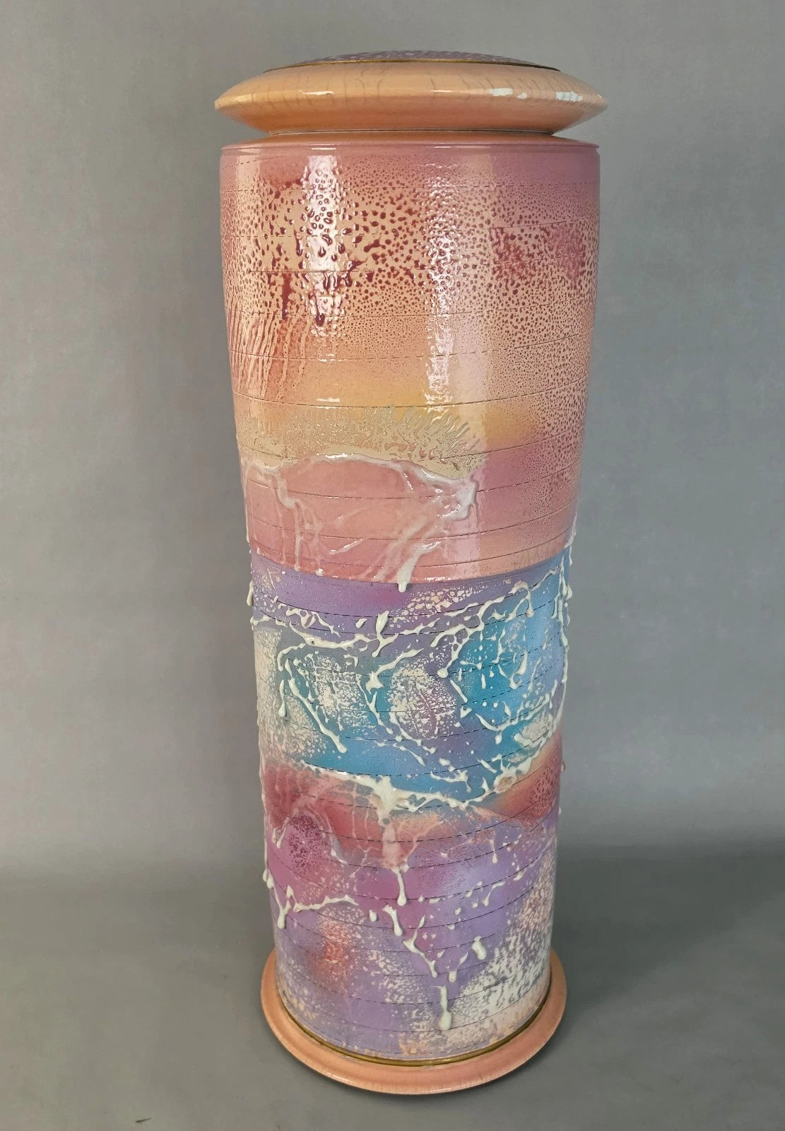 Monumental 25" Steven Forbes-deSoule Ceramic Lidded Urn Vase 1988