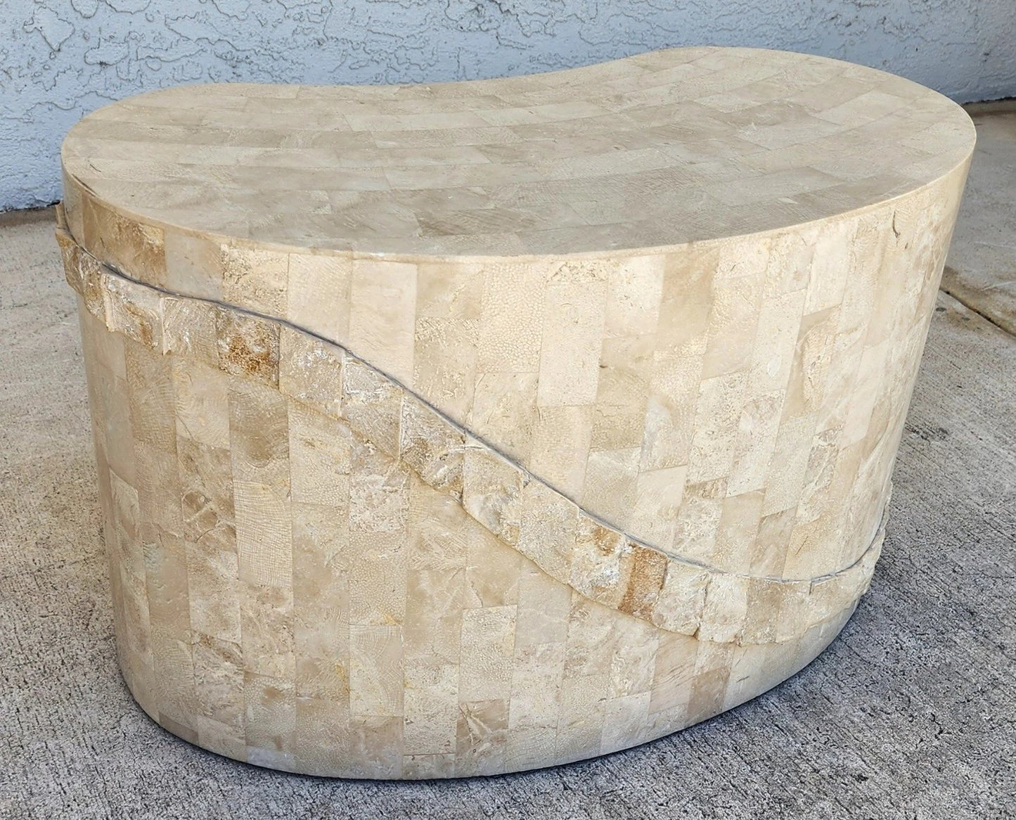 Maitland Smith Tessellated Stone Sculptural Coffee Side Table