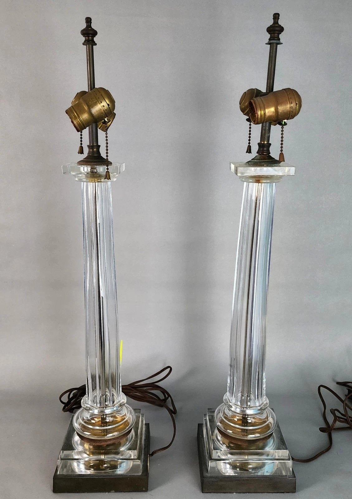 Chapman Italian Column Table Lamps Neoclassical 1970s Pair