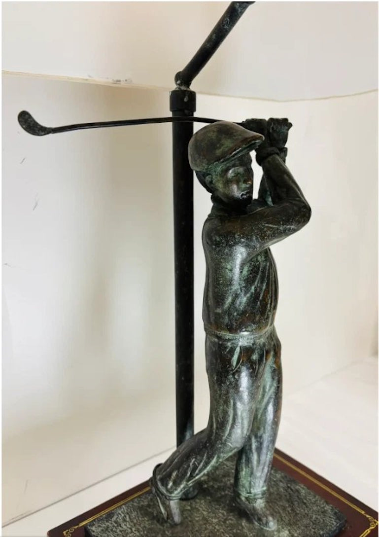 Maitland Smith Bronze Golfer Table Lamp
