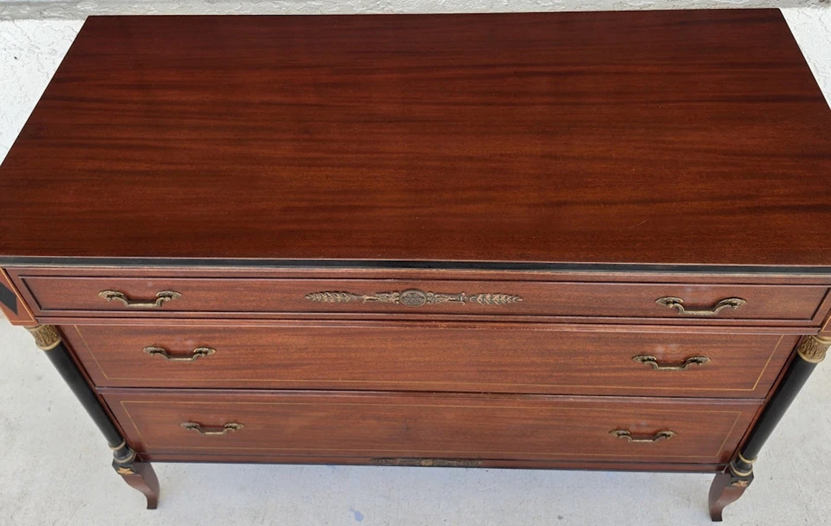 Rway French Empire Commode Dresser Buffet with Glass Top