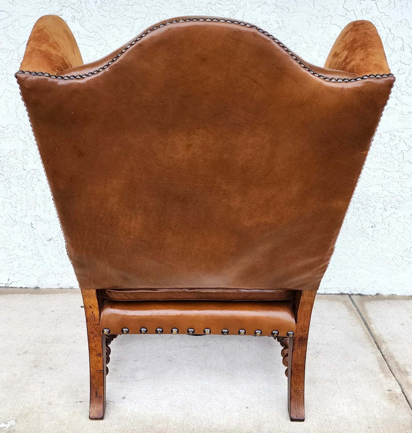 Century Furniture Leather Wingback Club Chair