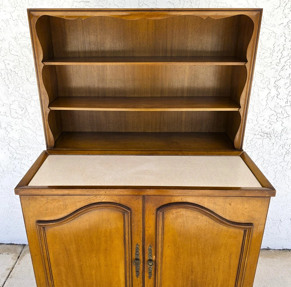 1930s Karges Country French Walnut Pullout Folding Service Bar