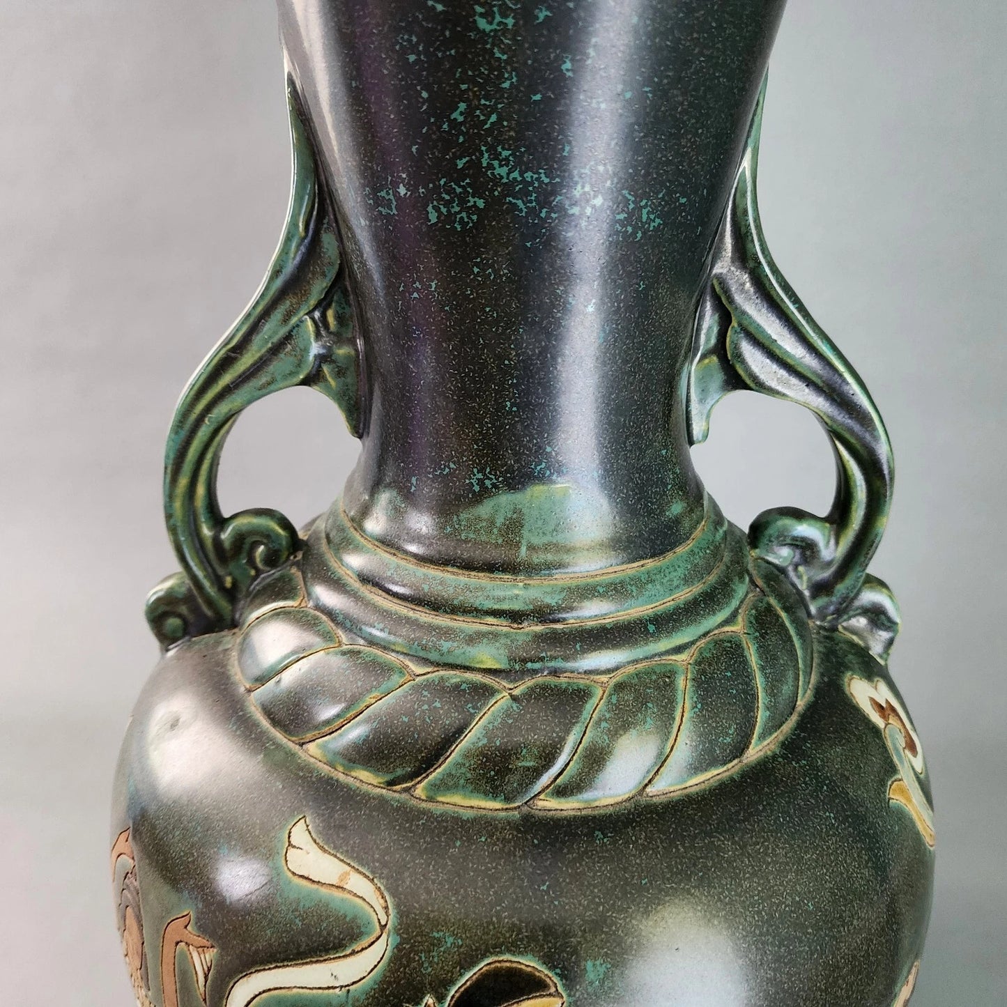 Bien Hoa Ceramic Vase Vietnam Asian 20th Century Large 22 in