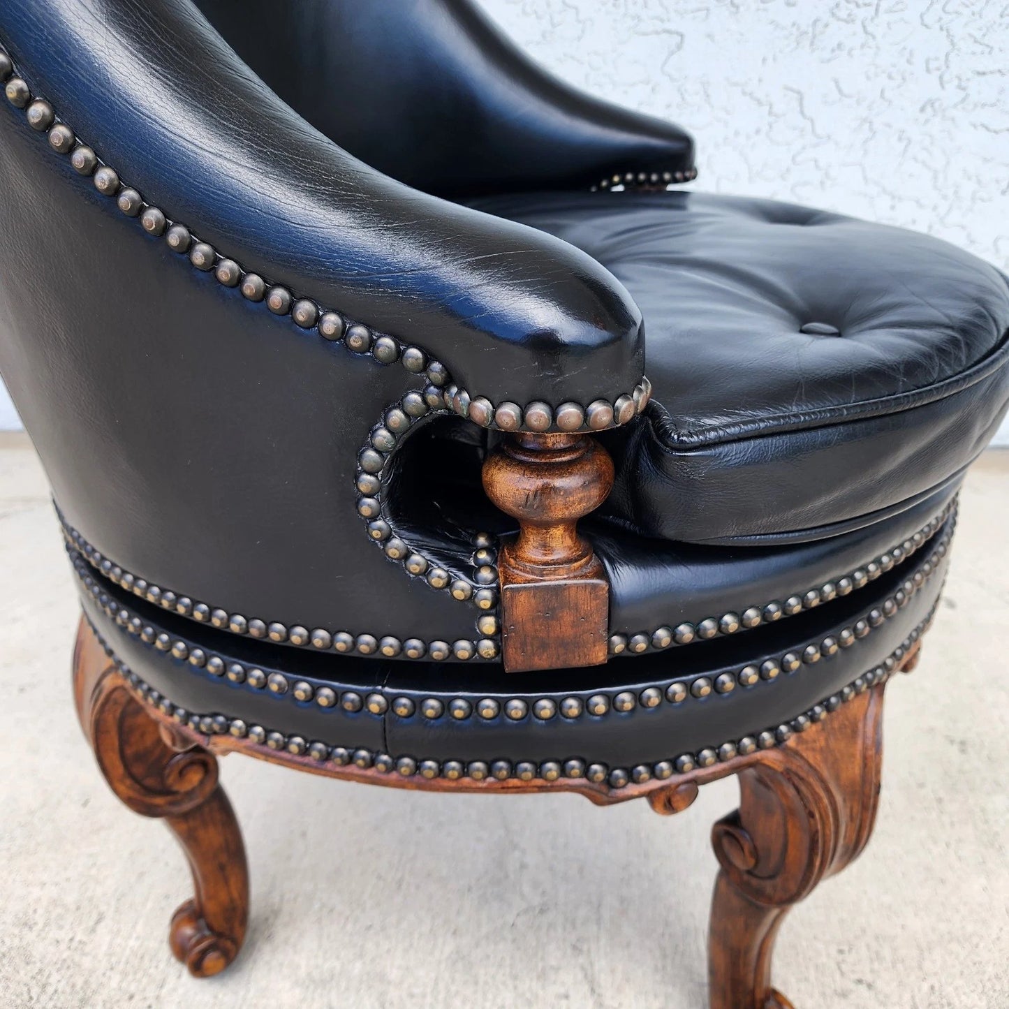 Maitland Smith Leather Chair Swivel Game Desk