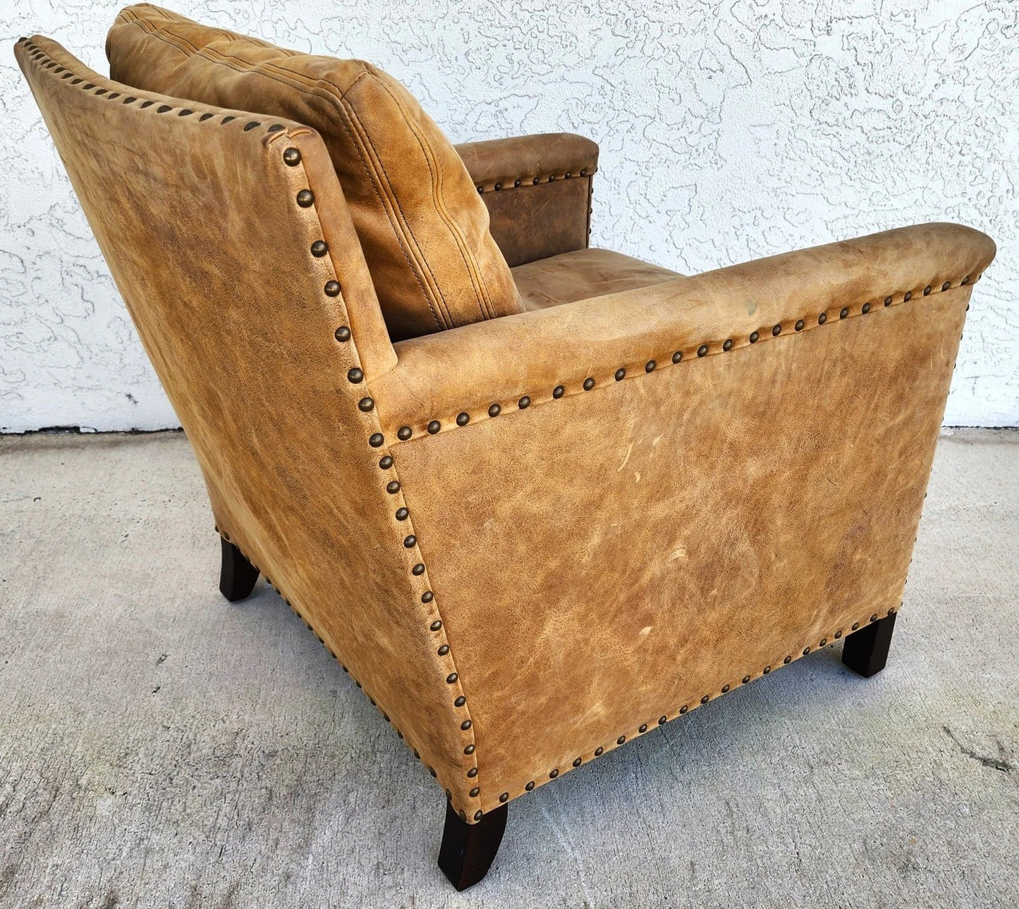 Lillian August Saddle Leather Club Chair MCM Ralph Lauren Style