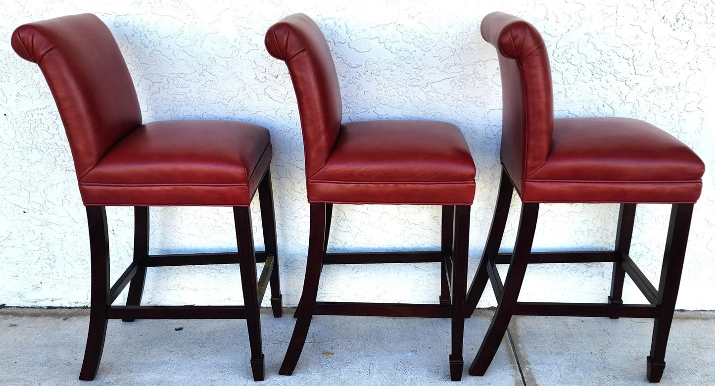 Designer Leather Barstools by Joseph Pubillones Interiors