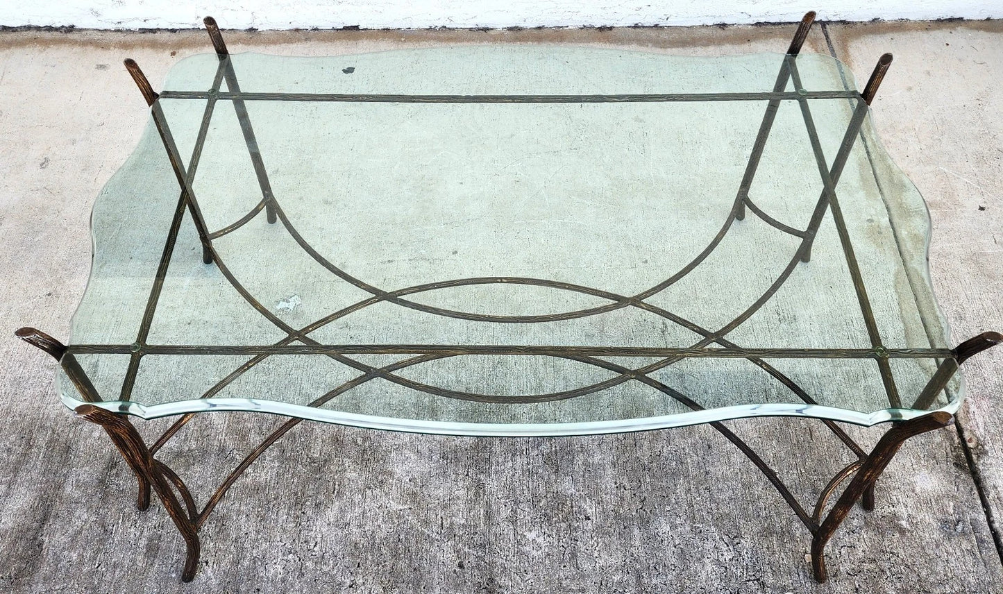 Vintage French Coffee Table Faux Bois