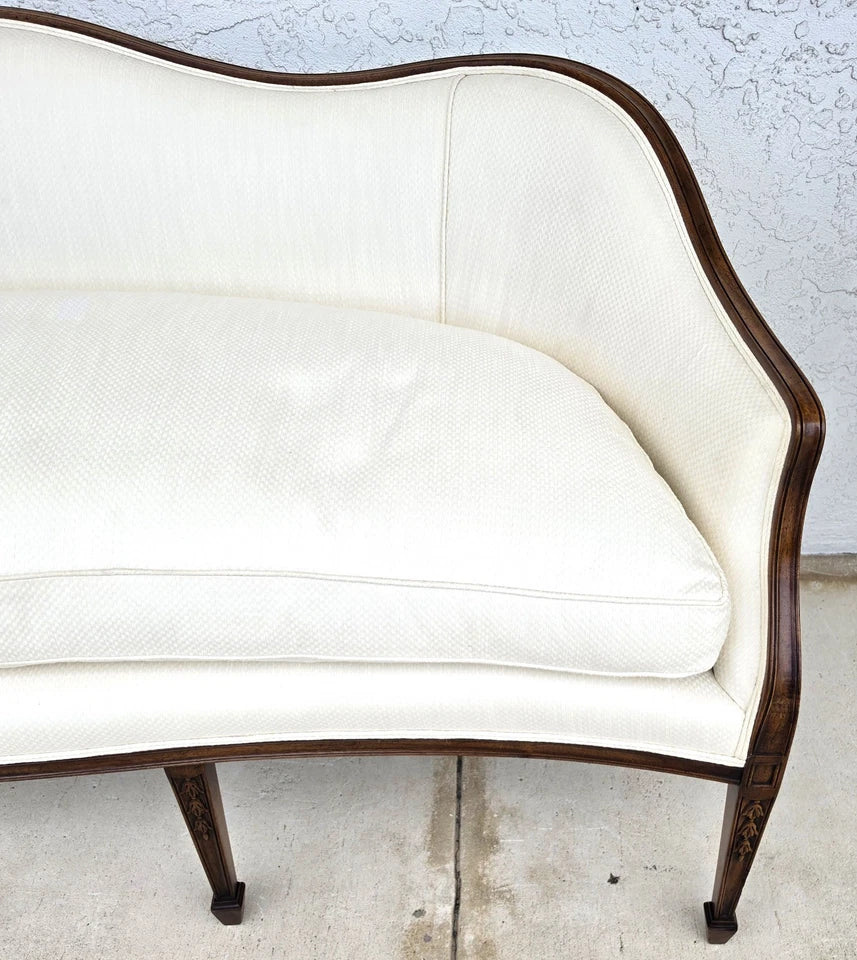 Antique Mahogany Serpentine Hepplewhite Style Sofa