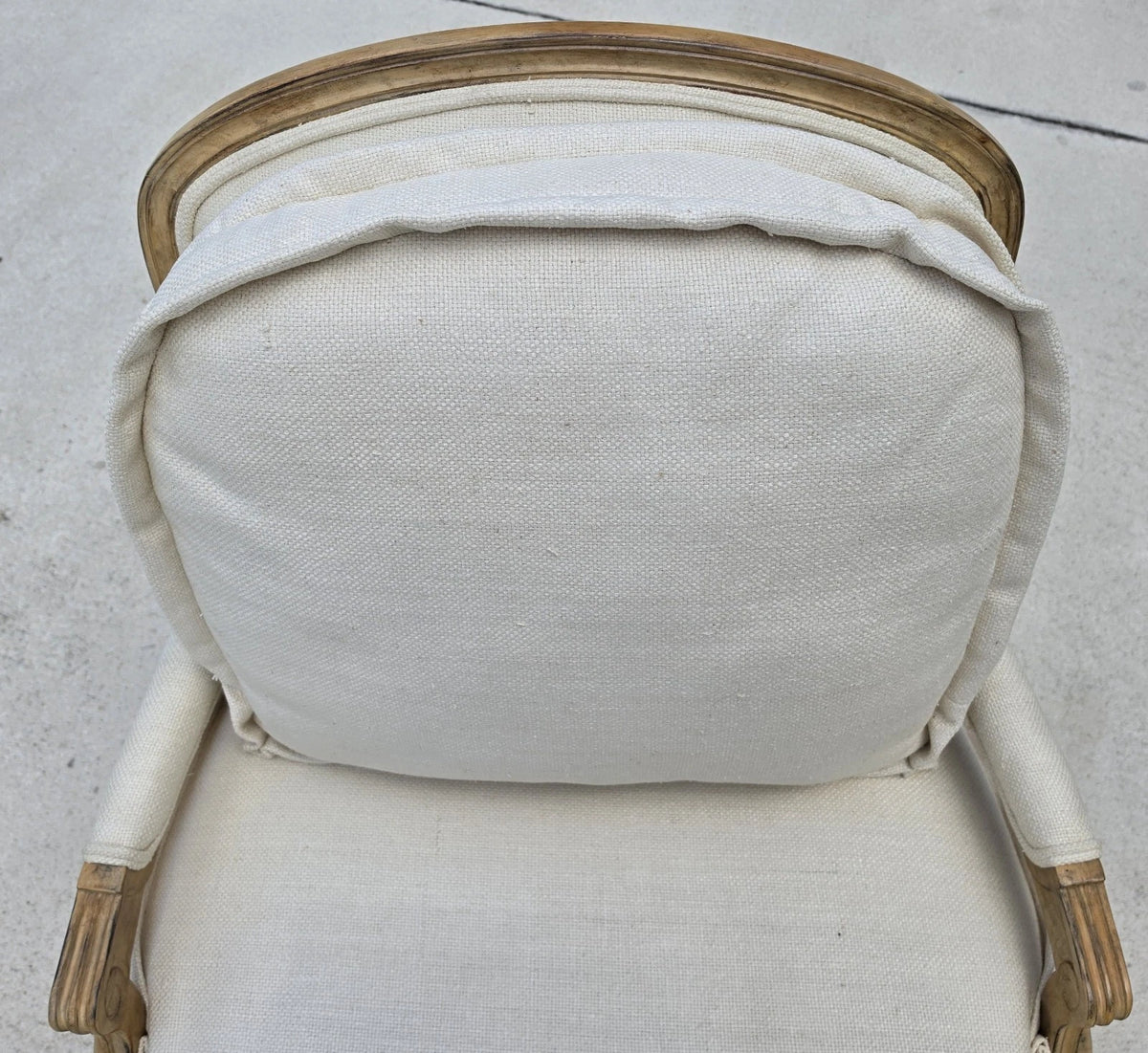 Beverly Furniture French Louis XV Fauteuil Linen Lounge Chair