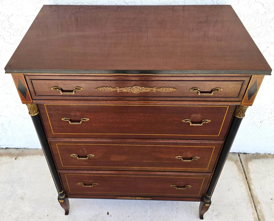 Rway Mid Century French Empire Highboy Dresser