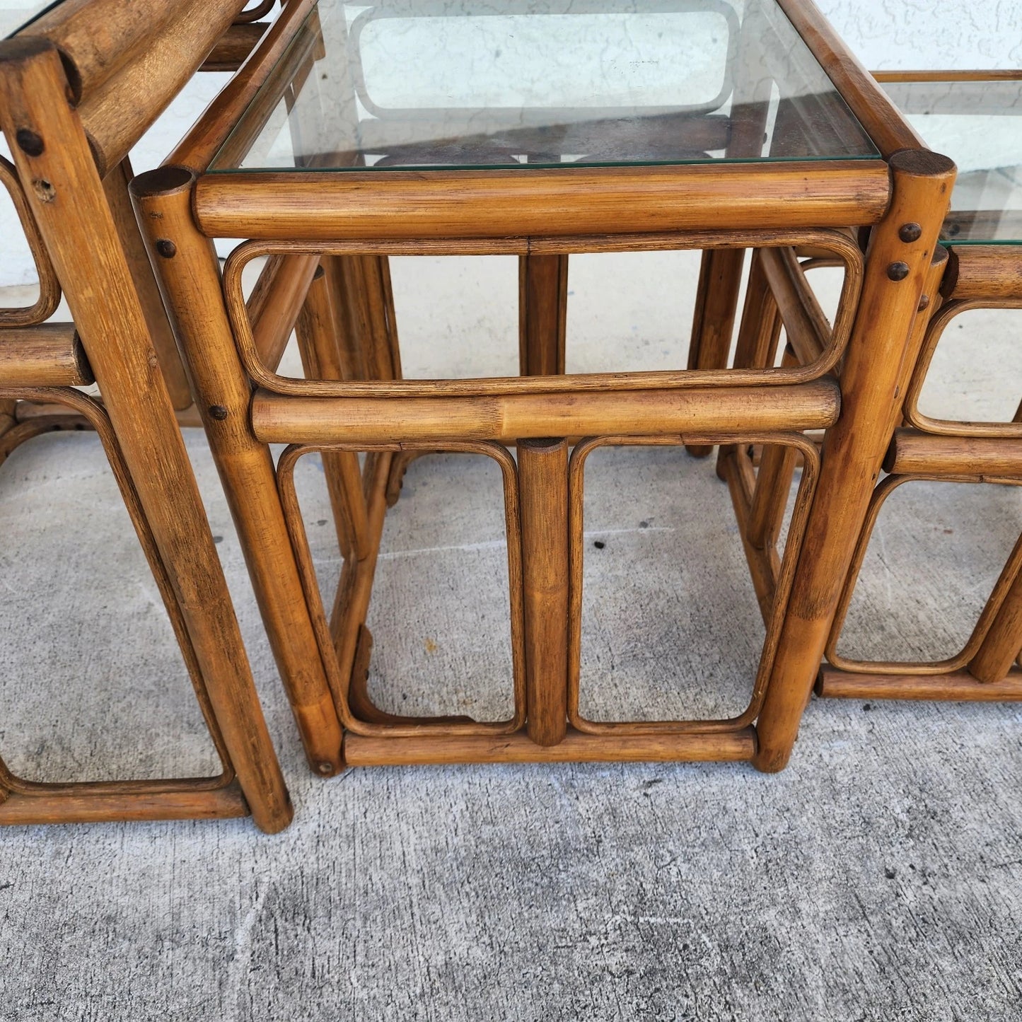 Franco Albini Style Bamboo Nesting Tables
