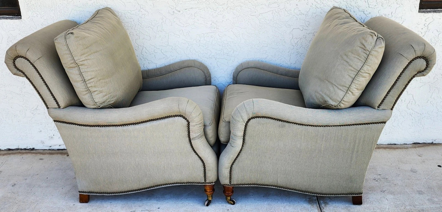 Vanguard Craftwork English Club Chairs & Ottoman