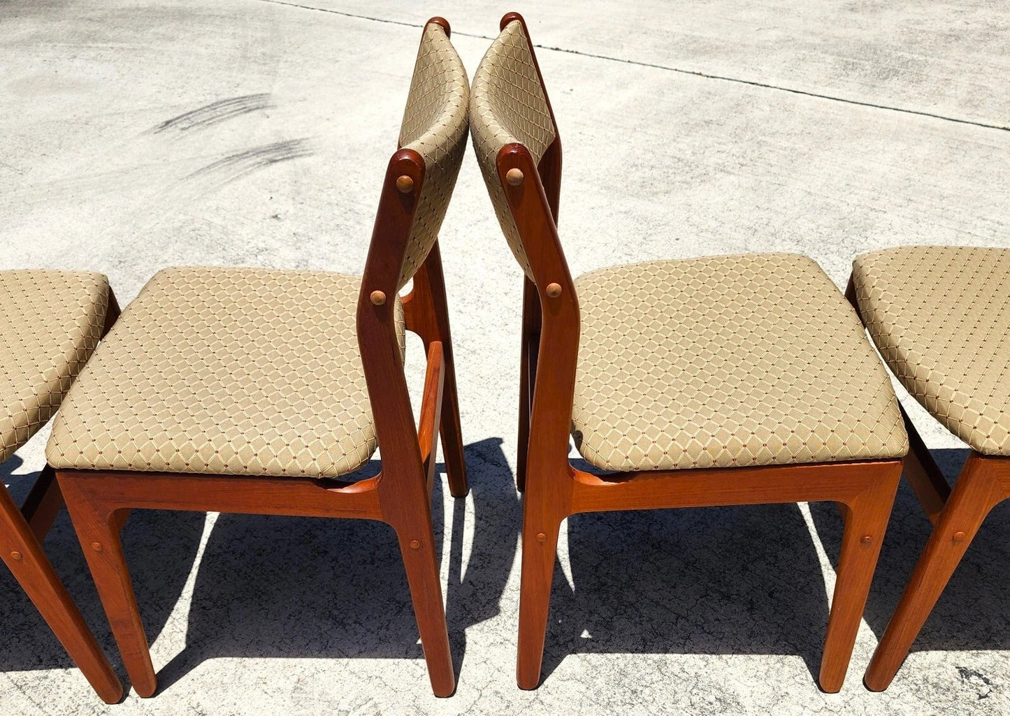 MCM D Scan Teak Dining Chairs New Upholstery Danish Modern Set of 6