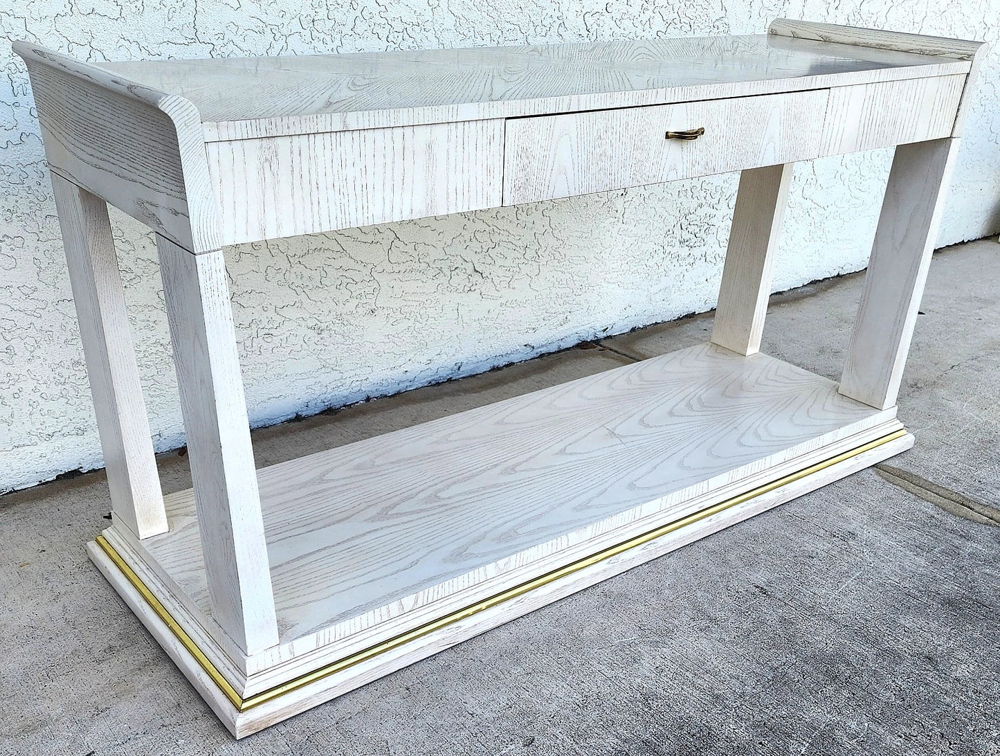 Thomasville Console Sofa Table Whitewash Beach House