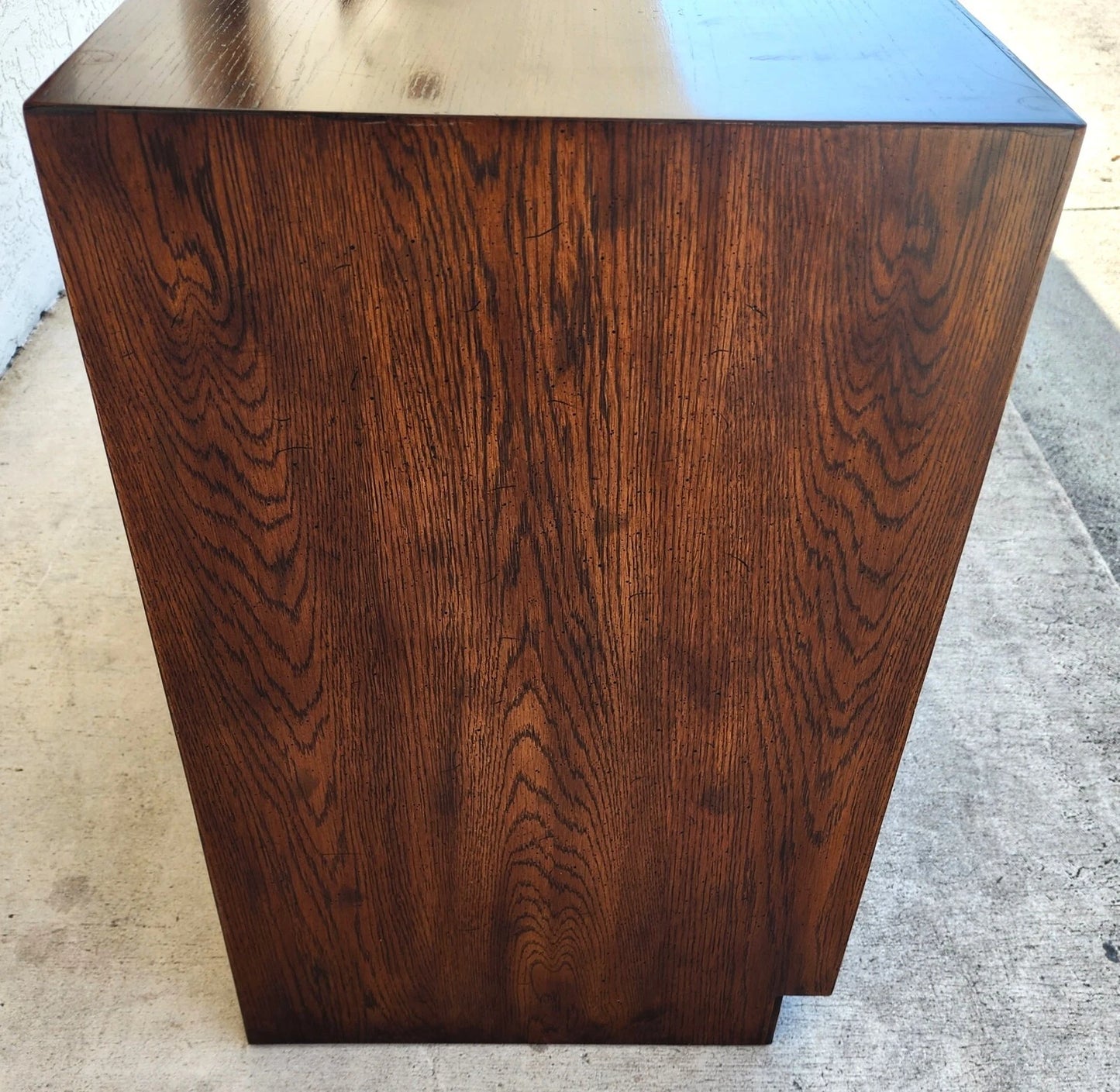 Henredon Chest Dresser Campaign Glass Top