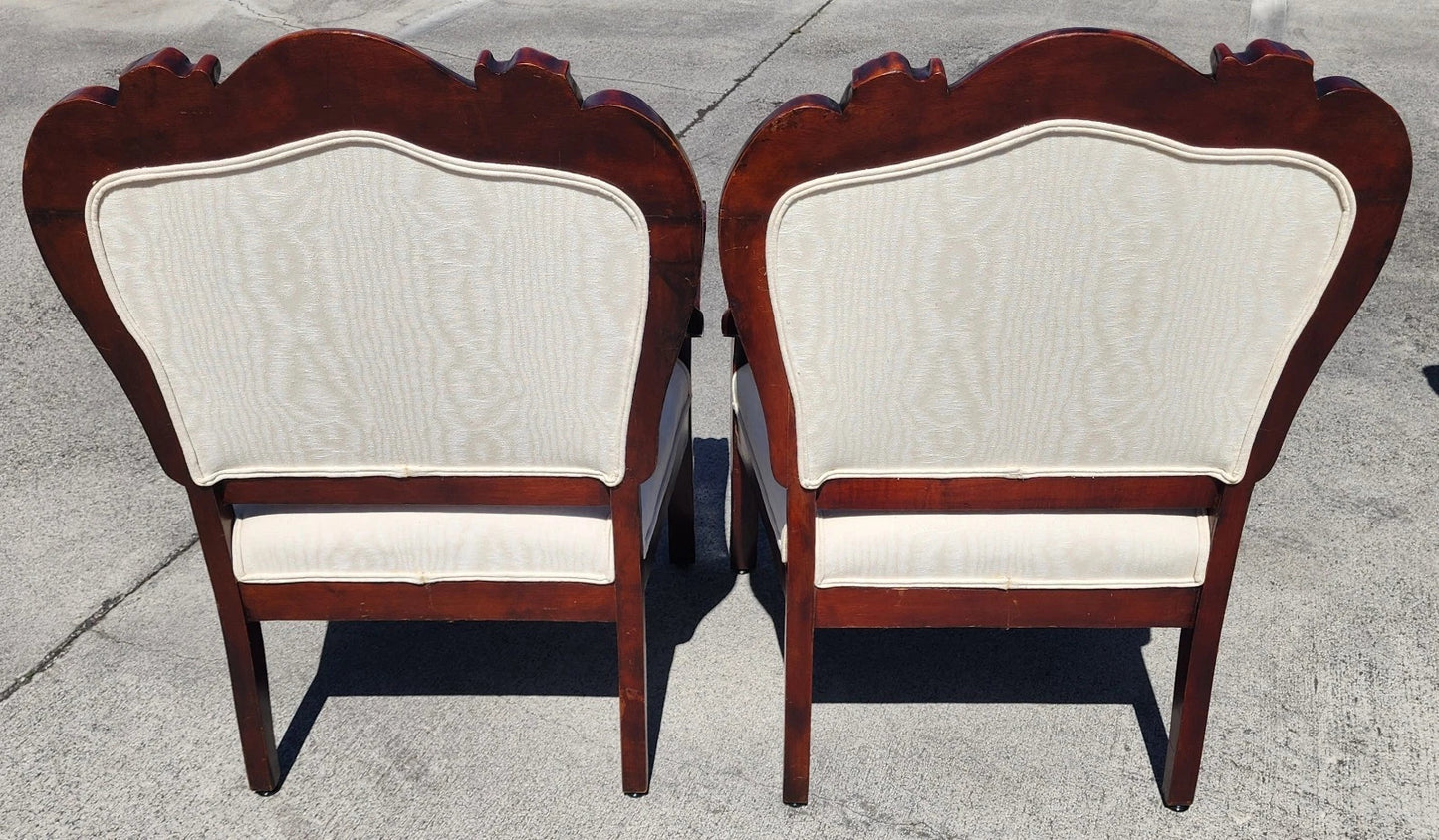 Antique Asian Rosewood Carved Foo Dogs Armchairs Set of 2