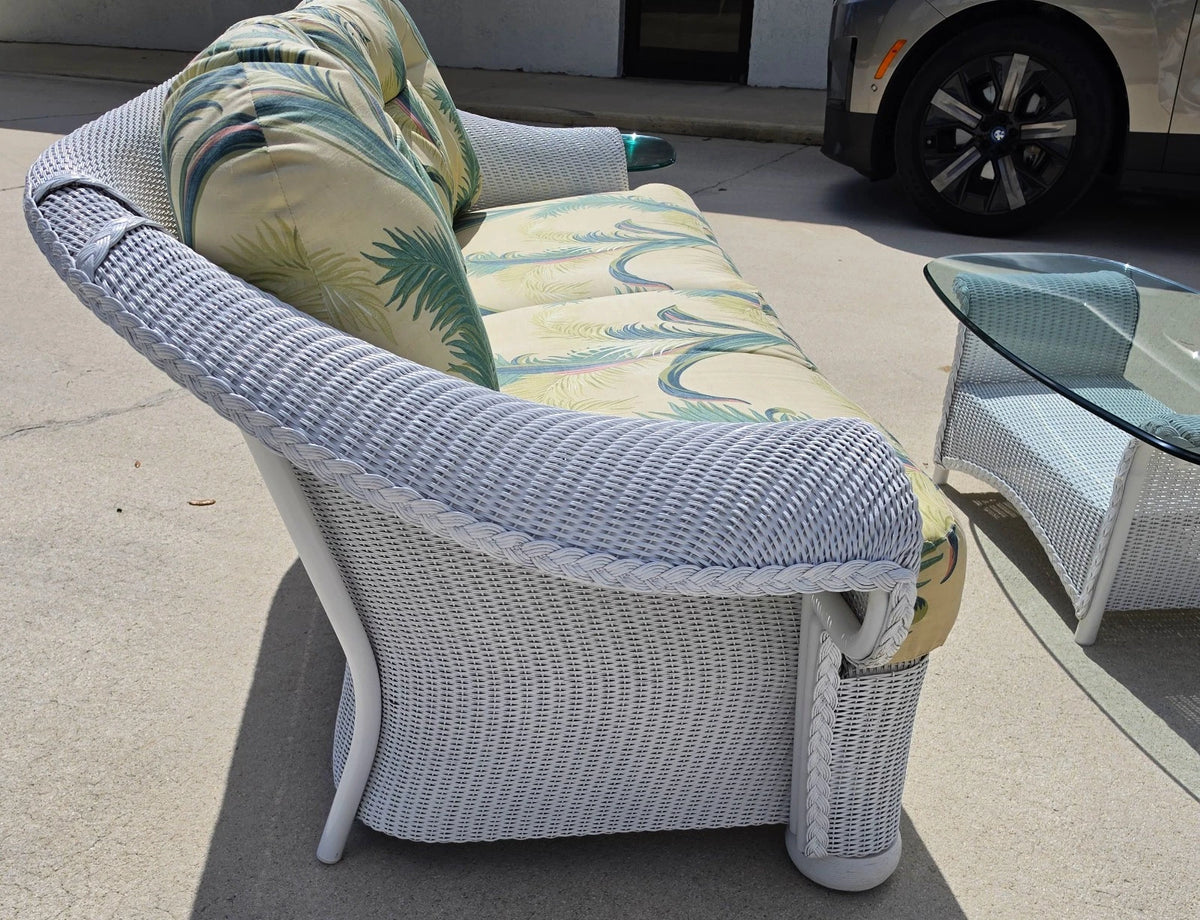 Lloyd Flanders English Garden Loom Wicker 3 Piece Patio Set Indoor Outdoor