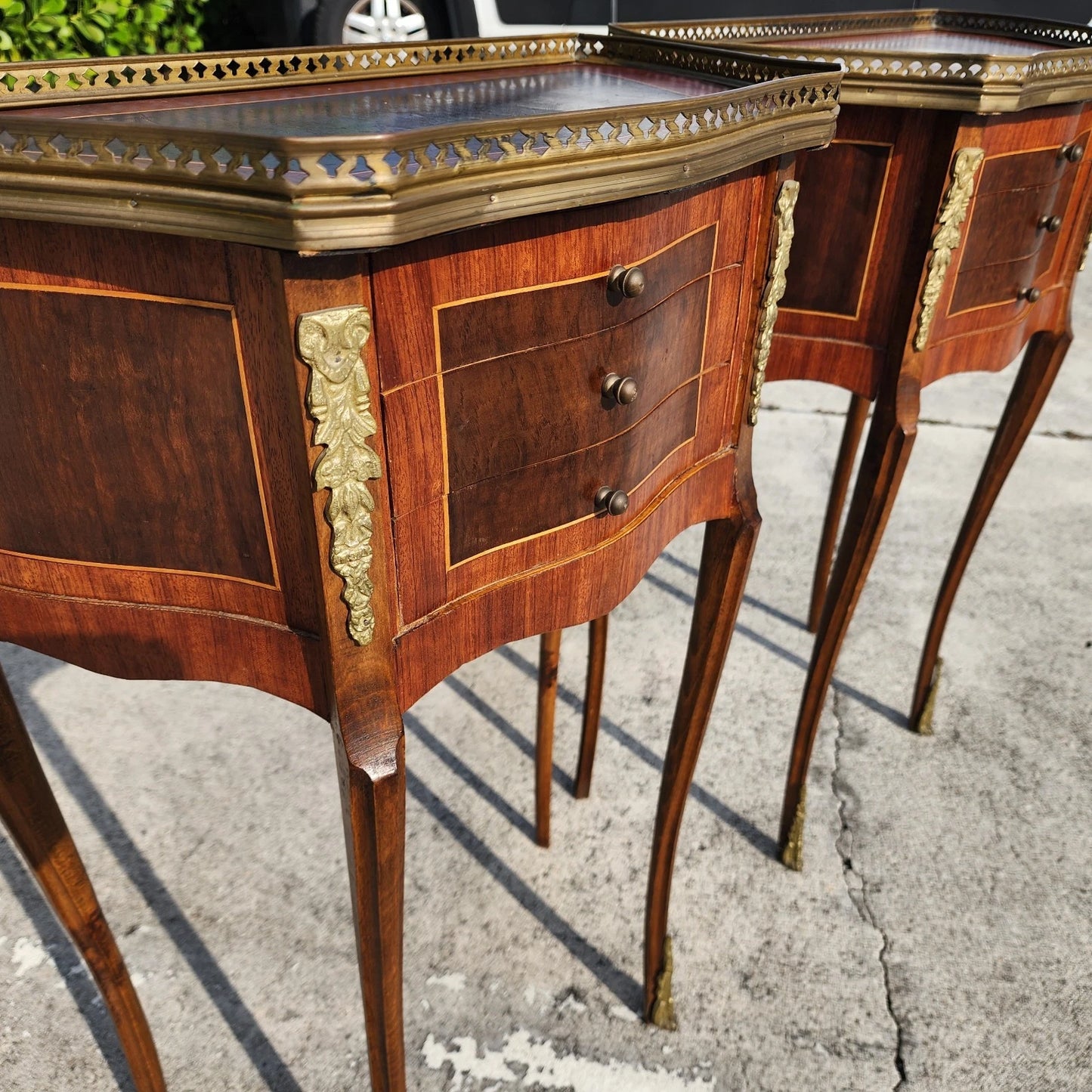 French Louis XV Bedside Tables Nightstands A Pair