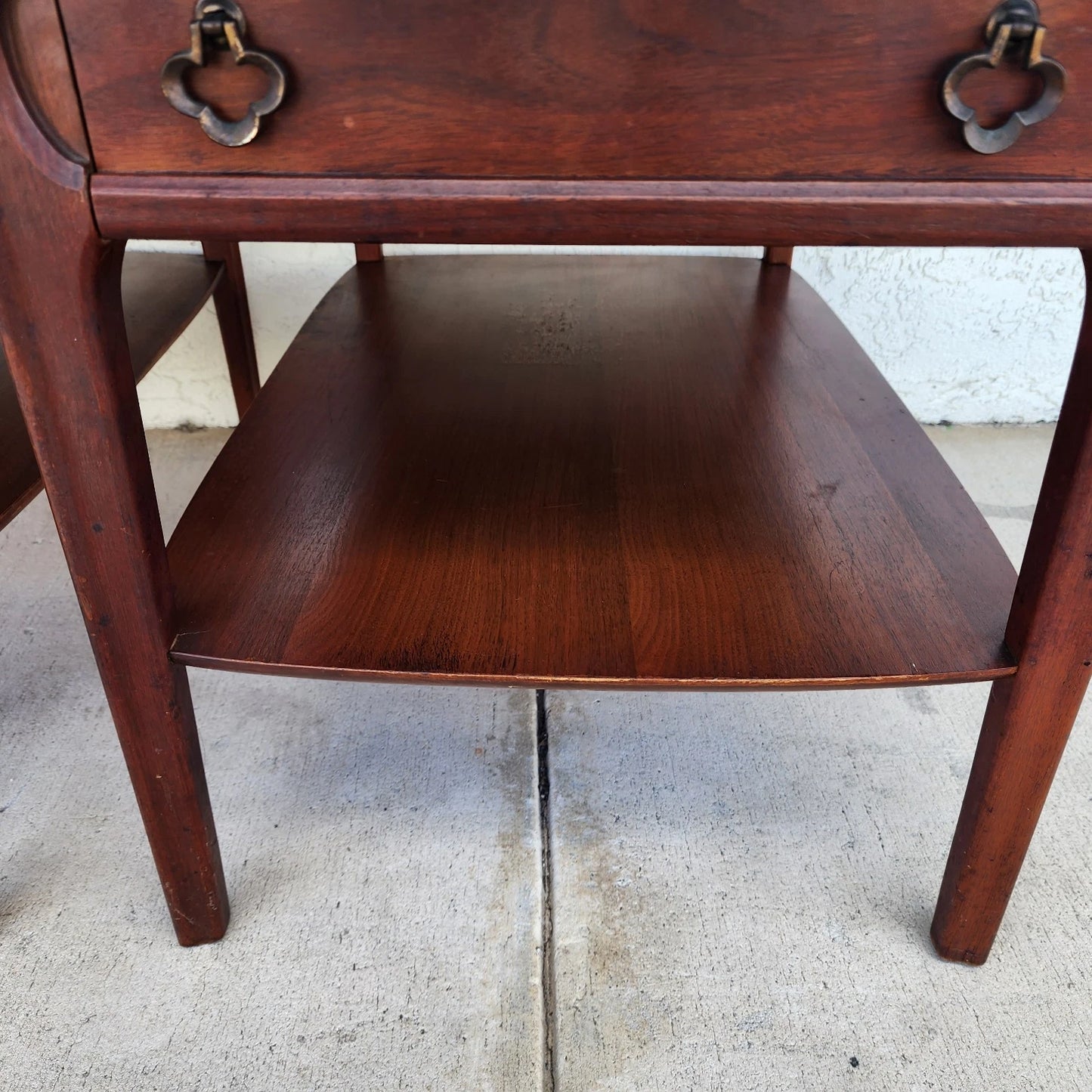 Mid Century Walnut End Tables Pair MCM