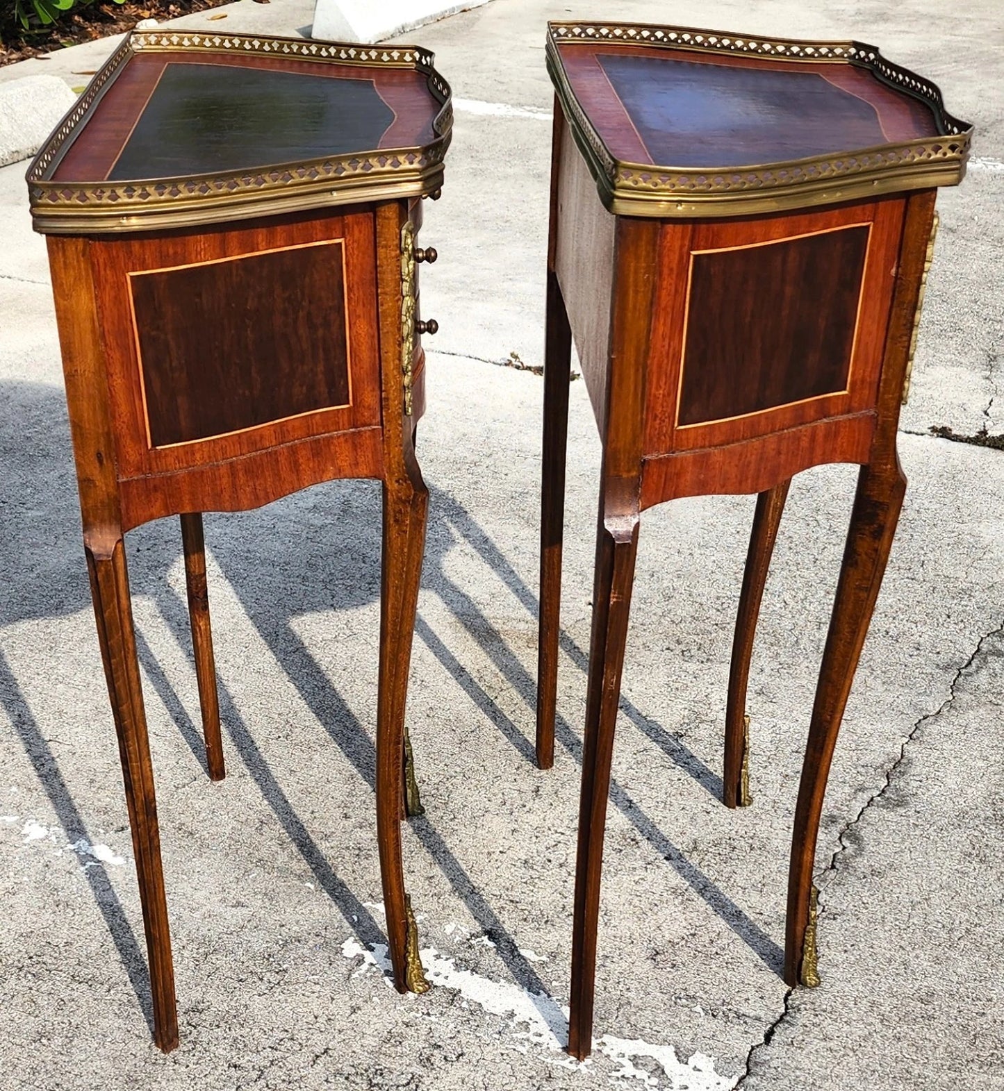 French Louis XV Bedside Tables Nightstands A Pair