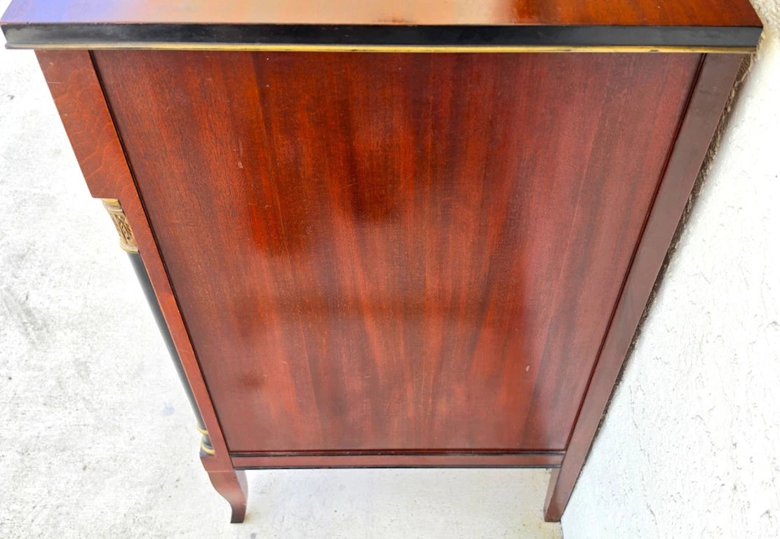 Rway French Empire Commode Dresser Buffet with Glass Top