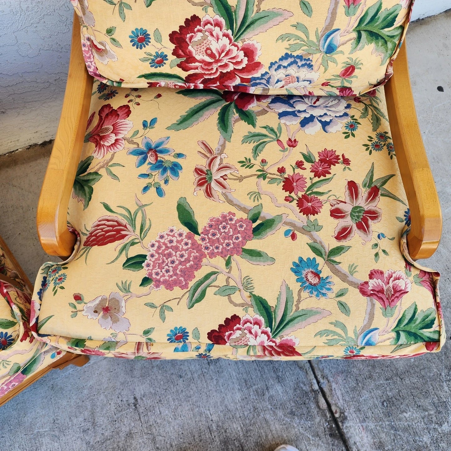 Antoinette Lounge Chairs Tropical Floral Pair