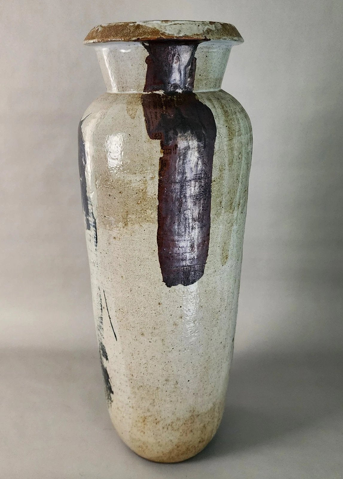 MCM Signed Ceramic Studio Pottery Vase Large 23"