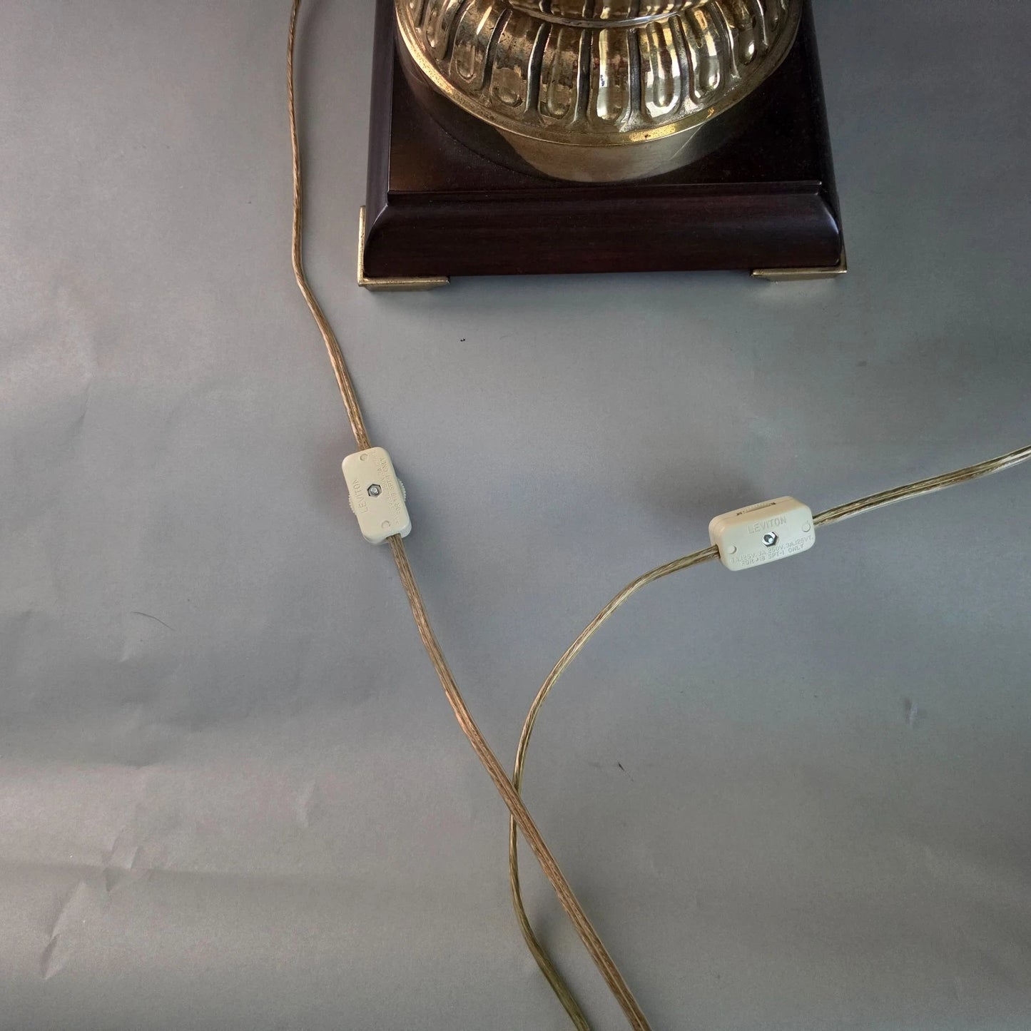 Vintage Marbro Polished Brass "Hydria" Table Lamps Dual Light A Pair