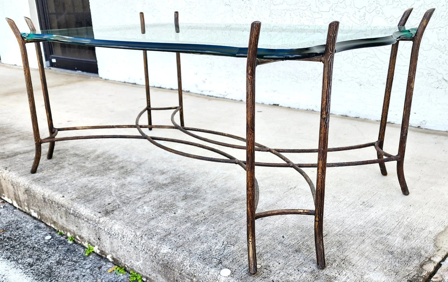 Vintage French Coffee Table Faux Bois