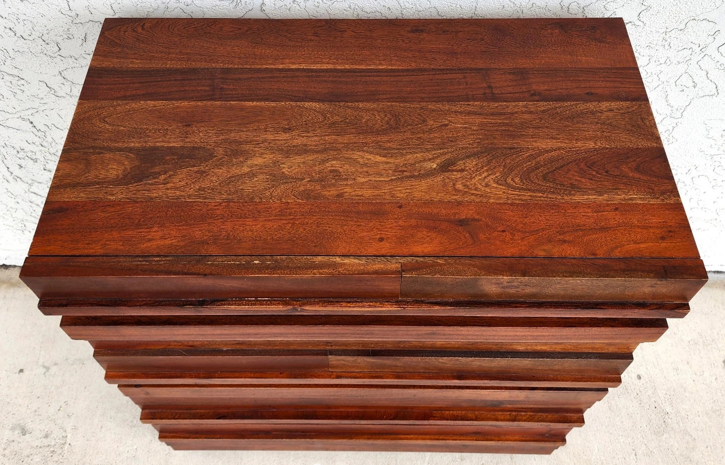 MCM Solid Exotic Wood Bachelor Chest Dresser Rustic Brutalist