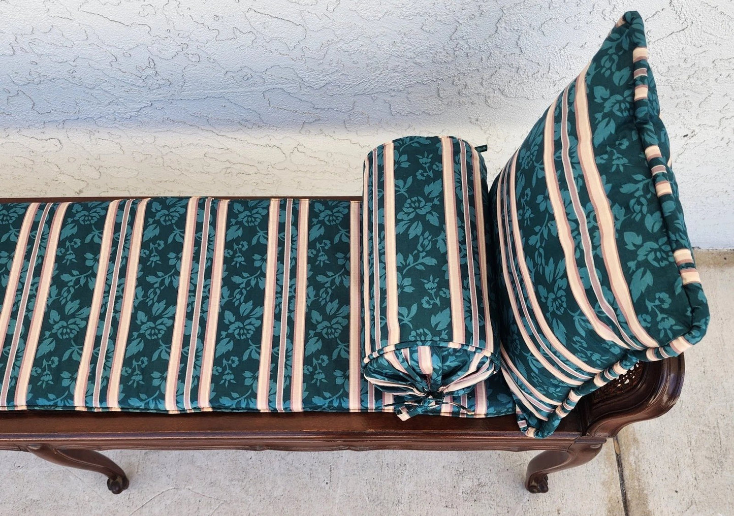 Vintage French Country Cane Bench