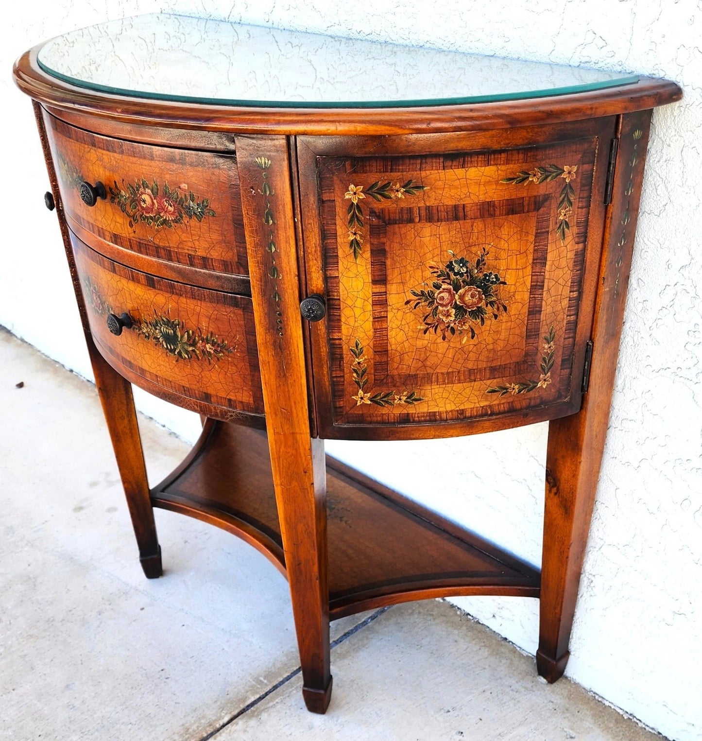 Theodore Alexander Demilune Console Table Sideboard Cabinet