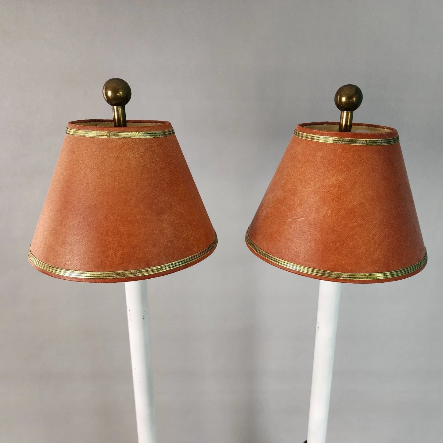 Hart & Associates Table Lamps Brass & Bamboo Vintage Pair